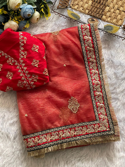 HEAVY SOFT BANARASI CRUSH SILK